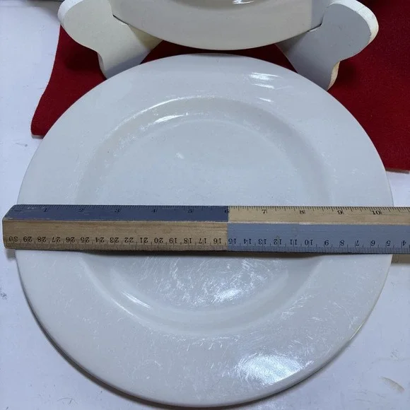 Homer Laughlin Restaurant Ware Dinner Plates 10.5" Set Of 2 Off White USA - Picture 4 of 6